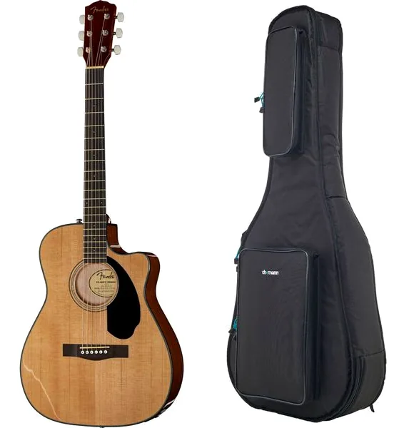 Fender CC-60SCE Nat WN w/Bag vooraanzicht