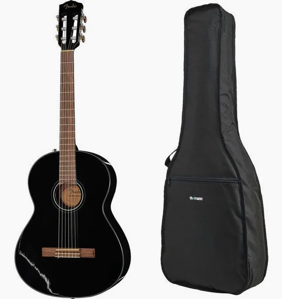 Fender CN-60S Black IL w/Bag vooraanzicht