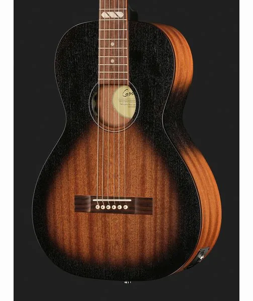 Godin Mahog. Parlor Black Burst A/E detail 4