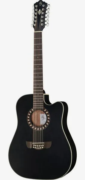 Harley Benton Custom Line CLD-10SCE-12BKS vooraanzicht