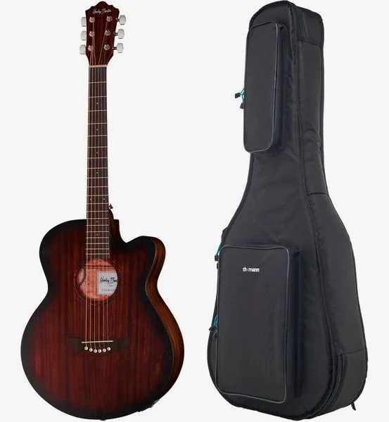 Harley Benton Delta Blues MJCE w/Bag vooraanzicht