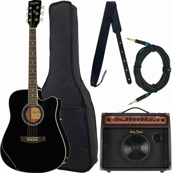 Harley Benton HBD120 CE BK Bundle vooraanzicht