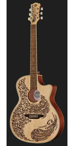 Luna Guitars Henna Paradise A/E Spruce detail 2