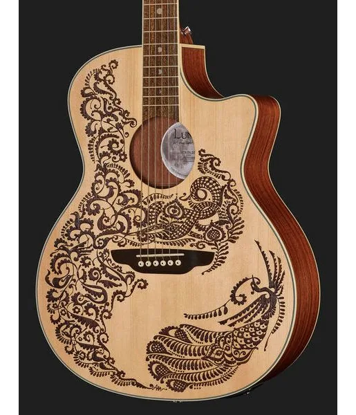 Luna Guitars Henna Paradise A/E Spruce detail 4