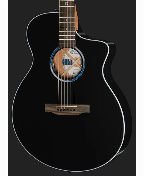 Martin Guitar SCE all Satin Black BS detail 4