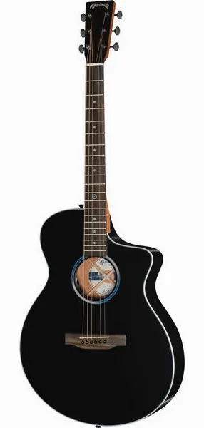Martin Guitar SCE all Satin Black BS vooraanzicht
