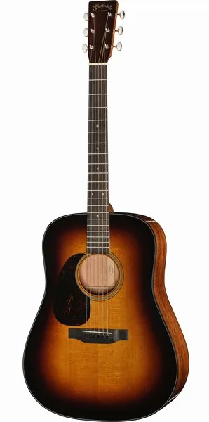 Martin Guitar D18 Sunburst LH vooraanzicht