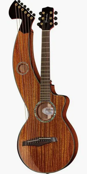 Timberline Guitars T70HGpc-e Harp Guitar vooraanzicht